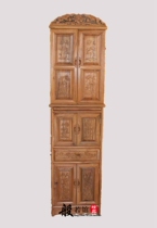 In stock pure handmade camphor wood carved lotus with door Buddhist niche shrine cabinet Buddhist cabinet offering table