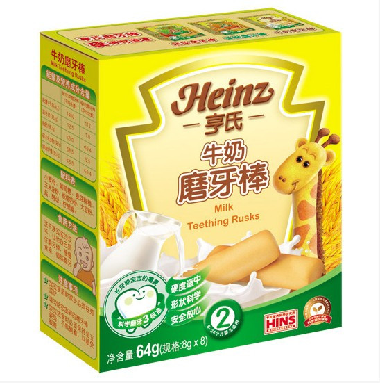 15年9月 Heinz/亨氏牛奶磨牙棒64克8条装 HS8695