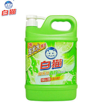 1.35kg白猫淘米水青柠洗洁精 高效冷水去油护手洗洁精/非进口