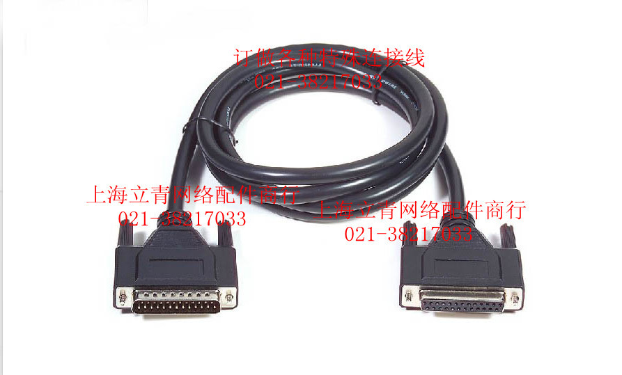 Custom-made black parallel port line 25-core male-to-female parallel port extension line DB25 for hole printer extension line