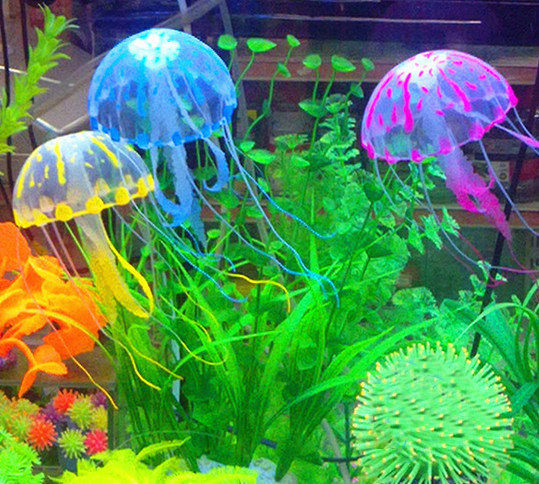 Jiyu fluorescence simulation jellyfish tank ornamental fish tank simulation jellyjellyjellyjellyfish simulation coral flower