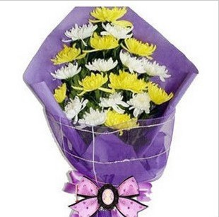 清明节上坟花束黄菊花祭奠花礼殡仪鲜花悼念鲜花天津鲜花同城速递