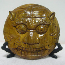 Camphor wood relief-the ancient town evil beast tiger head pure hand-carved solitary products in the world is the only one