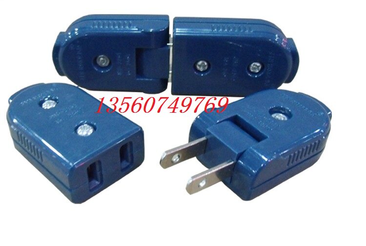 Power plug 180 degrees free rotating single-phase dipolar detachable plug assembly interfacing male plug seat