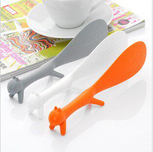3533 Cute Styling Squirrel vertical rice spoon can be upright without sticky rice spoon-Taobao