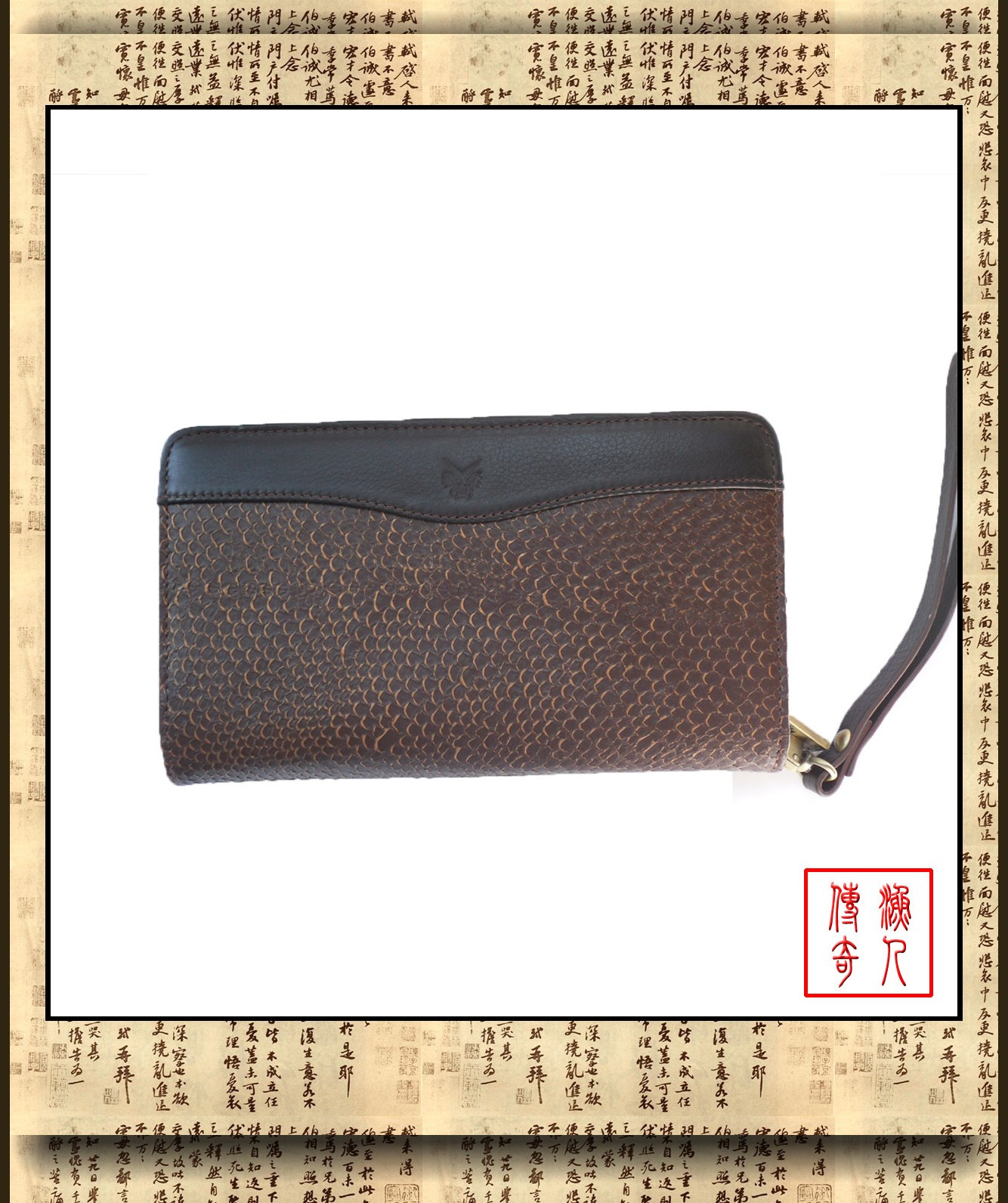 Men's boutique handbag salmon skin pure cowhide taste men's best choice - the manager's recommendation