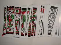 National intangible cultural heritage Wuqiang woodblock New Year pictures entertainment supplies folk old cards Water Margin leaves