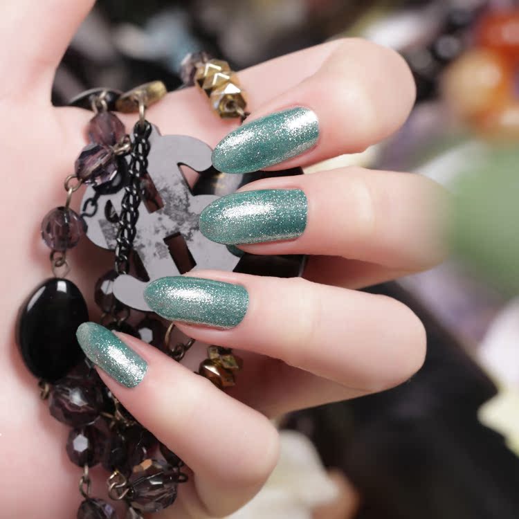 单瓶包邮 Bgirl金属指甲油正品 钻石亮片系列 梦幻迷迭绿 D06