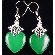 Poly Po Court 2000 * Malay jade heart-shaped earbuds Malay Jade Jade Ears EAR ACCESSORIES