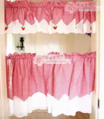 New product idyllic dream American country curtain lattice finished curtain short door curtain European style window shading clear