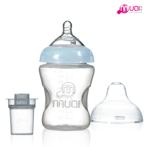 母爱婴儿奶瓶母乳实感大宽口PP奶瓶 硅胶奶嘴 不含双酚A 240mL
