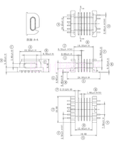 LCP material horizontal SMD patch skeleton EPC19 seagull foot multi-groove six-groove skeleton (6SEC6 4PIN)
