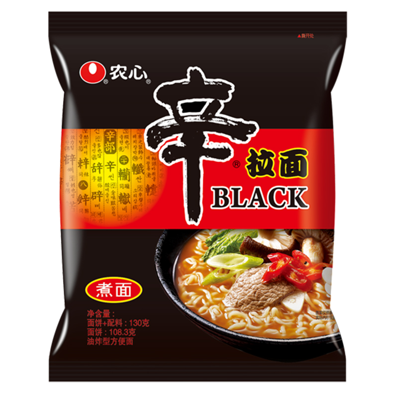 【天猫超市】农心 辛拉面Black牛骨营养 方便面130g/包 速食面