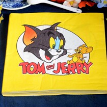 New manufacturer mixed batch color printed napkin paper cartoon paper towels yellow cartoon western dining cushion face towels