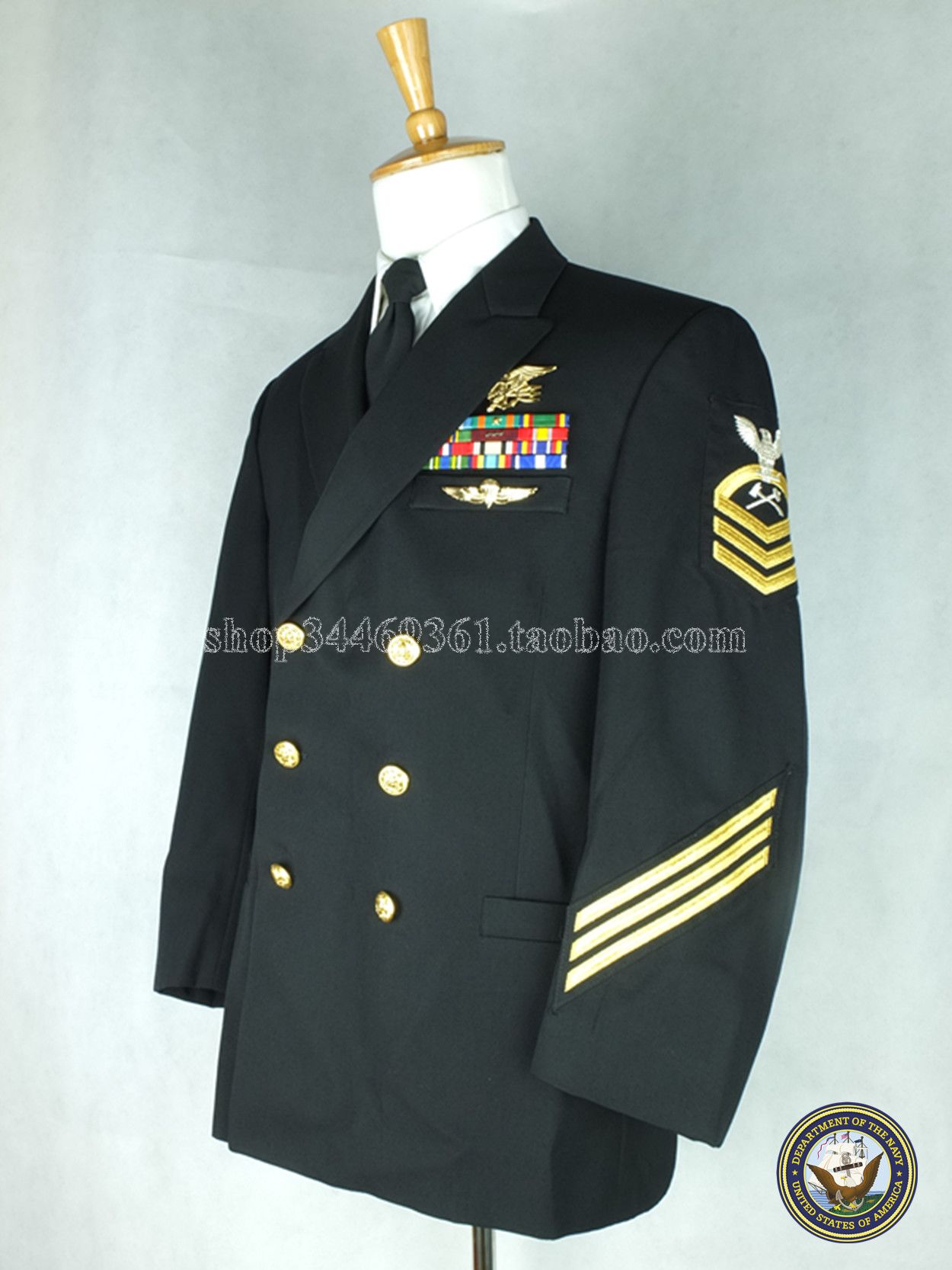 US NAVY Sergeant Jun Sgt. Black Costumes Black SDB CPO
