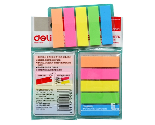 Deli 9063 Флуоресцентная мембранная индикаторная метка (5 полная -колор) категория Удобные стопы.