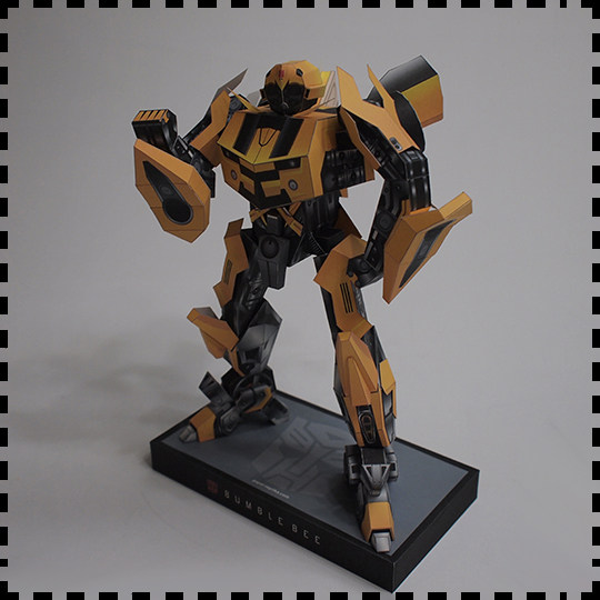 Transformers Bumblebee Paper Model Mecha Creative Assembly 3D Handmade DIY Paper Art Ornaments