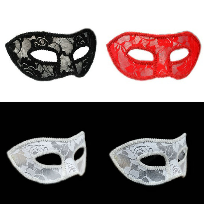 Makeup Ball Gathering party Performance Beauty Mask Transparent Lace Mask Red White Black 3 Colors