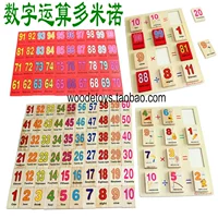 Máy tính kỹ thuật số bằng gỗ chiếm ưu thế 110 miếng Toán học tiểu học trẻ em khối máy tính xây dựng bảng số học xe đồ chơi trẻ em