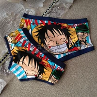 2 mảnh One Piece Luffy Cartoon Cặp đôi Quần lót Cotton Anime Men Boxer Women Triangle do lot nu cao cap