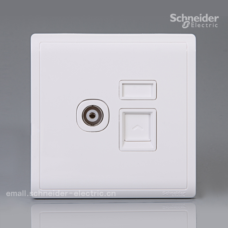 Schneider Fenghua Series Authorized TV plus five categories of computer information socket (white)