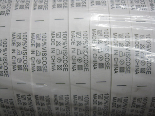 Ingredient standard VISCOSE artificial cotton spot China made water washing label spot trademark to do the tailoring