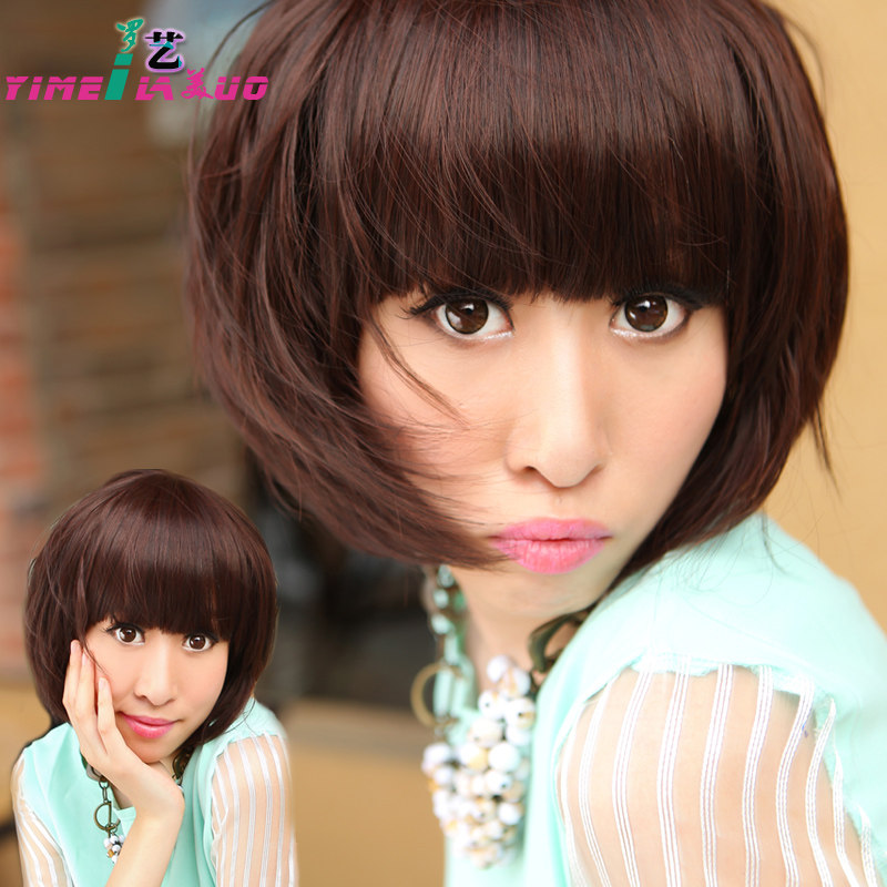 假发短发新款 女 BOBO头 女生帅气短卷发 时尚蓬松圆脸梨花头