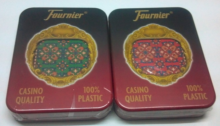 Spanish imports FOURNIER Fornier Fania white edge plastic frosted playing cards iron boxed S-801