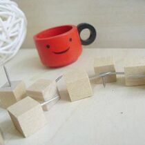 Creative square pin Cork message board cartoon I-shaped nail cork board photo wall with square pin 10 pieces