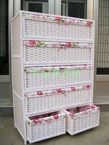 Straw willow rope braided baby wardrobe locker Lined storage cabinet