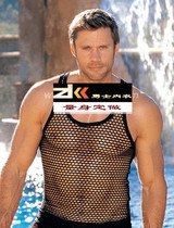 Mens transparent mesh vest sexy nightclub breathable cool fitness tight bottom thin sweatshirt mens youth custom-made