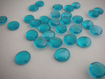 Lake blue glass flat bead glass stone fish tank vase landscaping stone decoration crown sale 5 yuan 70