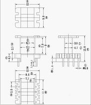 Large quantity discount transformer inductance EE13 vertical 5 5 with baffle plate bagwood frame