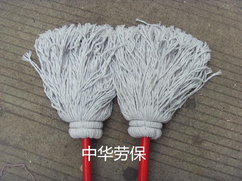 New product handmade full cotton suction mop pier cloth old traditional cotton thread pure cotton yarn wood handle mop
