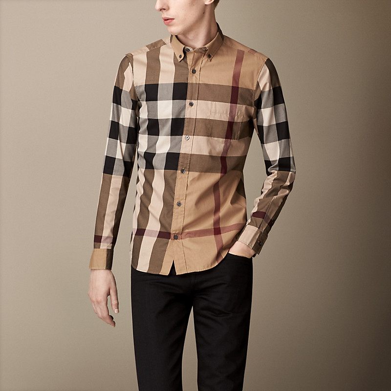 Burberry博柏利 男士特大格子棉质衬衫 38877201