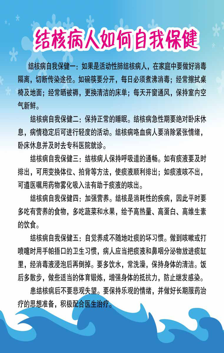 海报印制93素材健康展板358结核病人如何自我保健