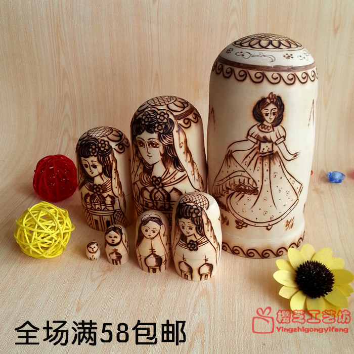 Matryoshka seven-layer imported basswood hand-carved high-end exquisite tourist souvenirs are safe and formaldehyde-free
