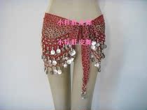 Belly dance waist chain BAO WEN waist chain red gradient BAO WEN waist chain 128 coins extended version waist chain foot coins overweight