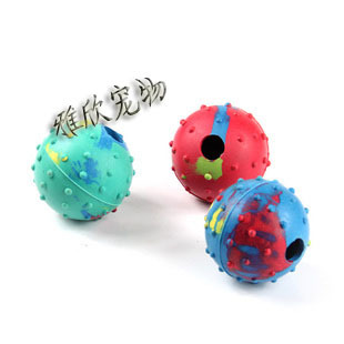 Hot selling pet toy biting midnumber bell-bell rubber ball rubber spherical toy resistant to biting ball 