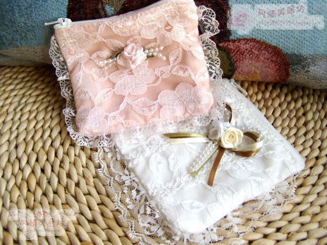 Original foreign trade new lace nail paper towel wallet two use lady change hand to take ride card pack clear