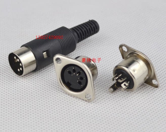 Large keyboard plastic plug socket large DIN5P keyboard plug socket keyboard male and female set