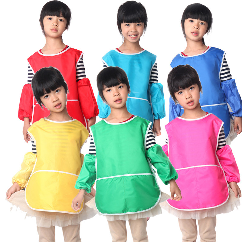 Children's anti-dressing painting baking blouse students waterproof vest painting vest thin section children's anti-pollution apron