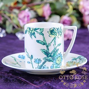 Brand new UK system Wedgwood porcelain green peacock coffee cup saucer price-Taobao