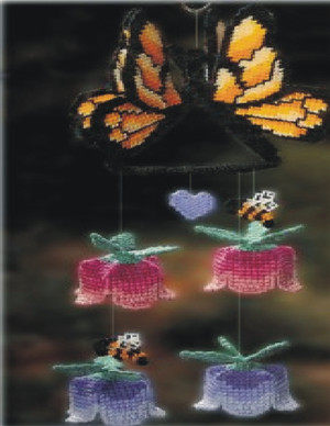 Three-dimensional embroidery kit woolen cross-stitch material package home decoration decoration wind chime pendant bee collecting honey