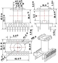 Transformer inductance EC42 vertical 9 9 Bakelite skeleton ER4215 ER42 EC4215