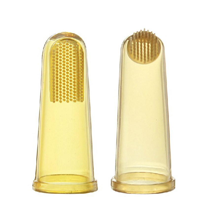 小白熊韩国原装进口 婴儿乳牙刷指套牙刷09158 纳米银PP食品硅胶