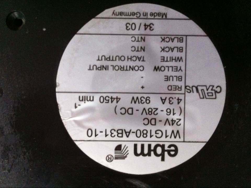 24V 4 3A 93W EBM 200*70MM Round Violent Ventilator W1G180-AB31-01 10 09