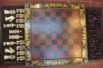  Boutique large antique set Chess antique multi-function cosmetic box Terracotta chess ornaments