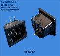 Supply AC Power Socket Male character holder BX-120-B01 copper clamping position 1 0