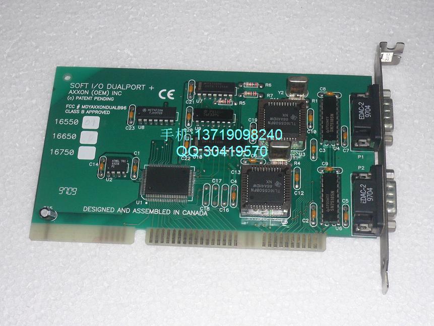 AXXON SOFT I O DUALPORT  RS232 ISA Card with 16550 UART